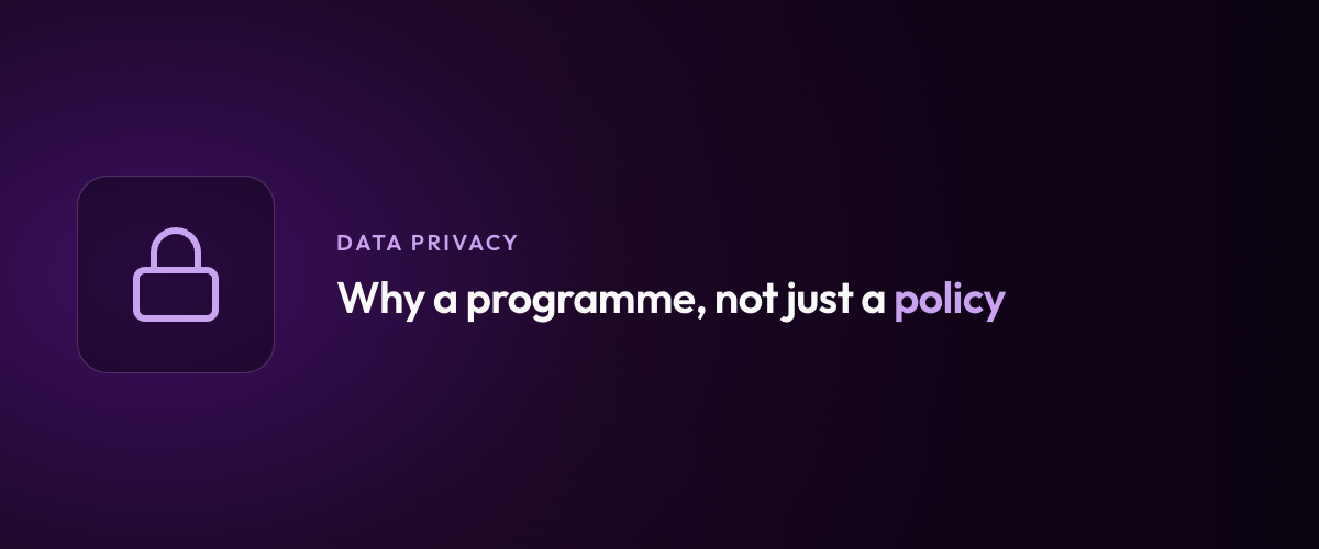 Why a programme, not just a policy