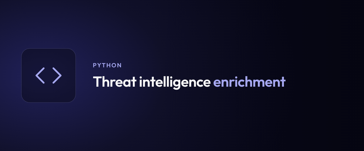 Threat intelligence enrichment
