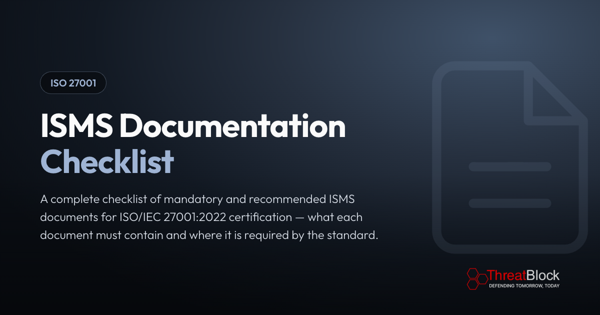 ISMS Documentation Checklist