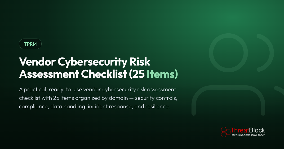 Vendor Cybersecurity Risk Assessment Checklist (25 Items)